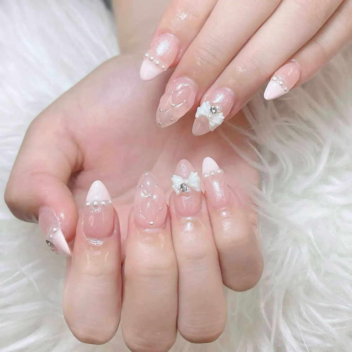 ネイル チークネイル 長さ出し フットネイル マグネットネイル 持ち込み ハンドネイル ANH NAIL ゴテゴテ専門店💎のネイルデザイン