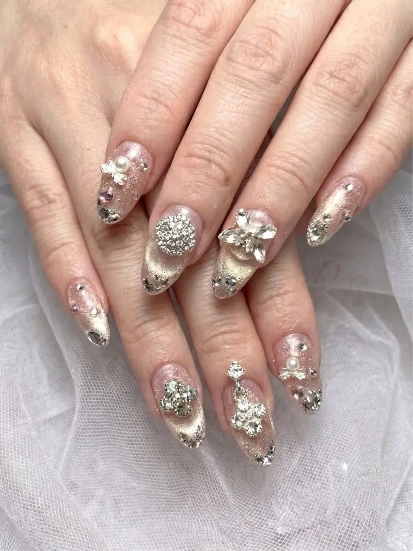 ネイル ジェルネイル ラメ(グリッター) ピンク ストーンネイル Michan Nailのその他イメージ