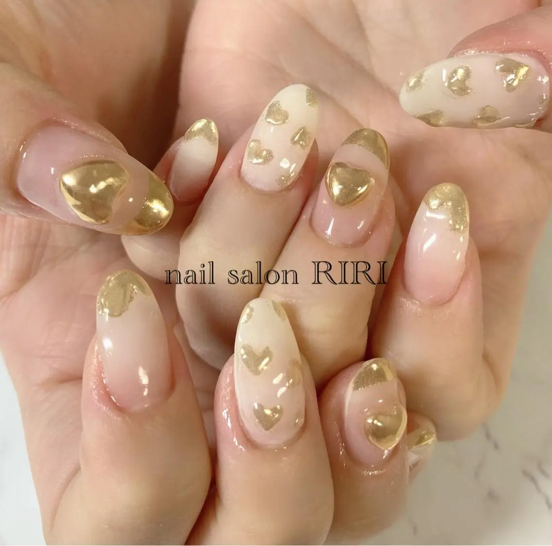 ネイル アートネイル ハート ミラーネイル RIRI リリのネイルデザイン