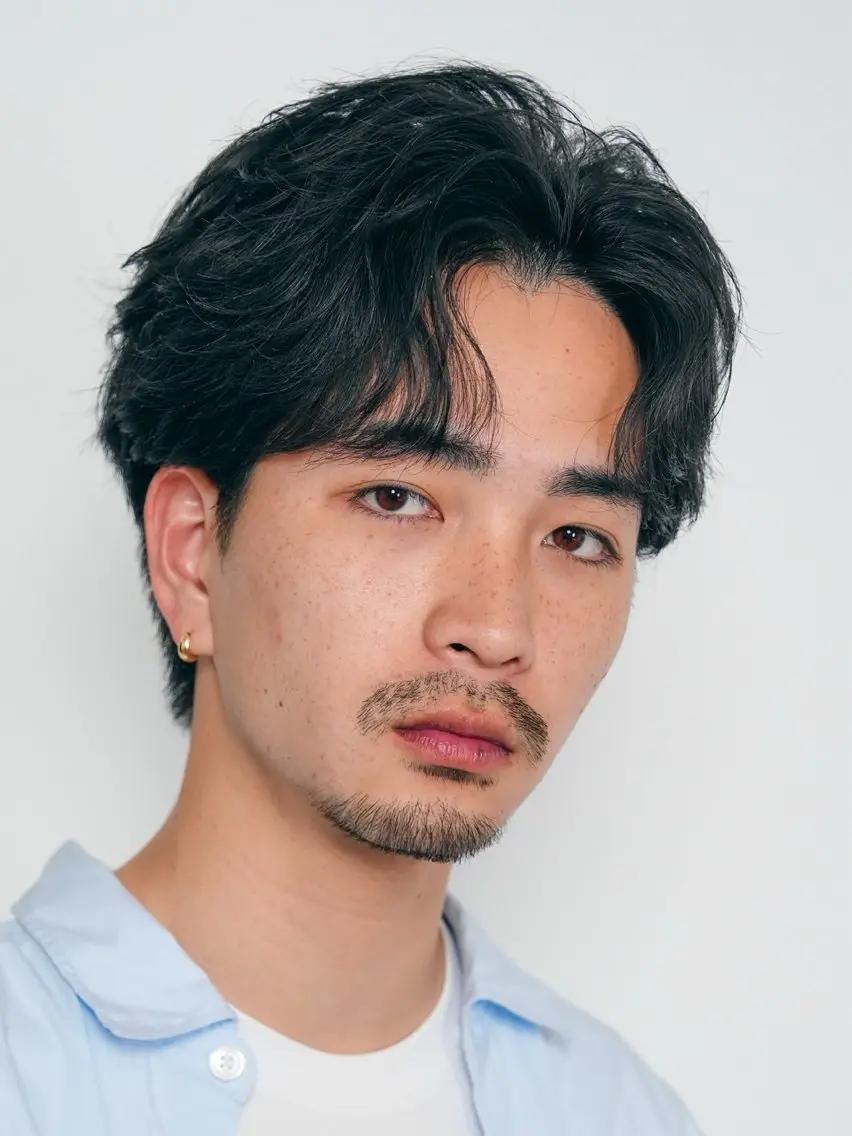 パーマ メンズ センターパート フェザーパーマ メンズパーマ カット パーマ 原宿 無料カット fifth イノウエのヘアスタイル