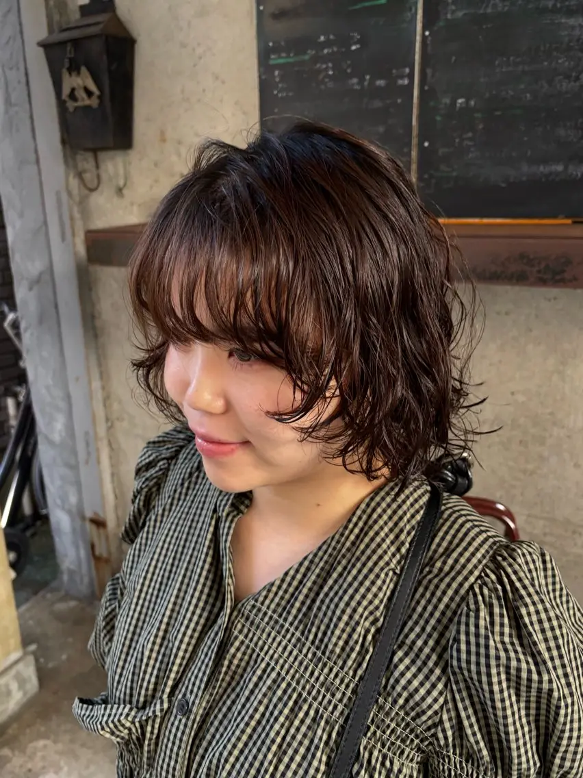 ショート パーマ くせ毛 ニュアンスパーマ 水原波津輝/ボブ /ニュアンスパーマのヘアスタイル