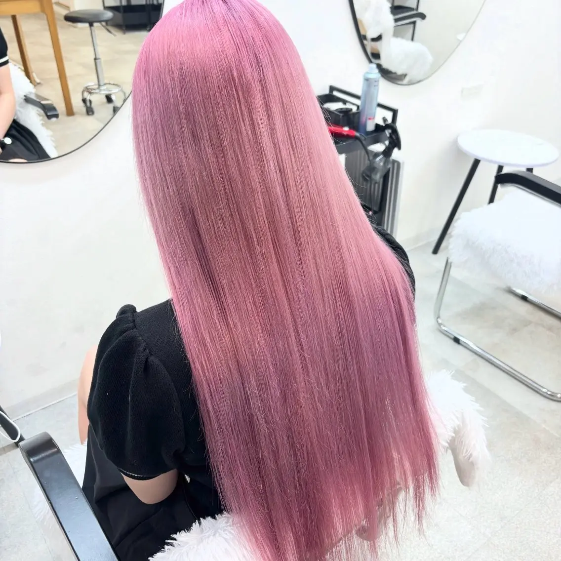 ロング カラー ピンクカラー ホワイトピンク ヘアカラー トリートメント ヘアセット 渋谷🩶ハイトーン 🩶FUMUのヘアスタイル
