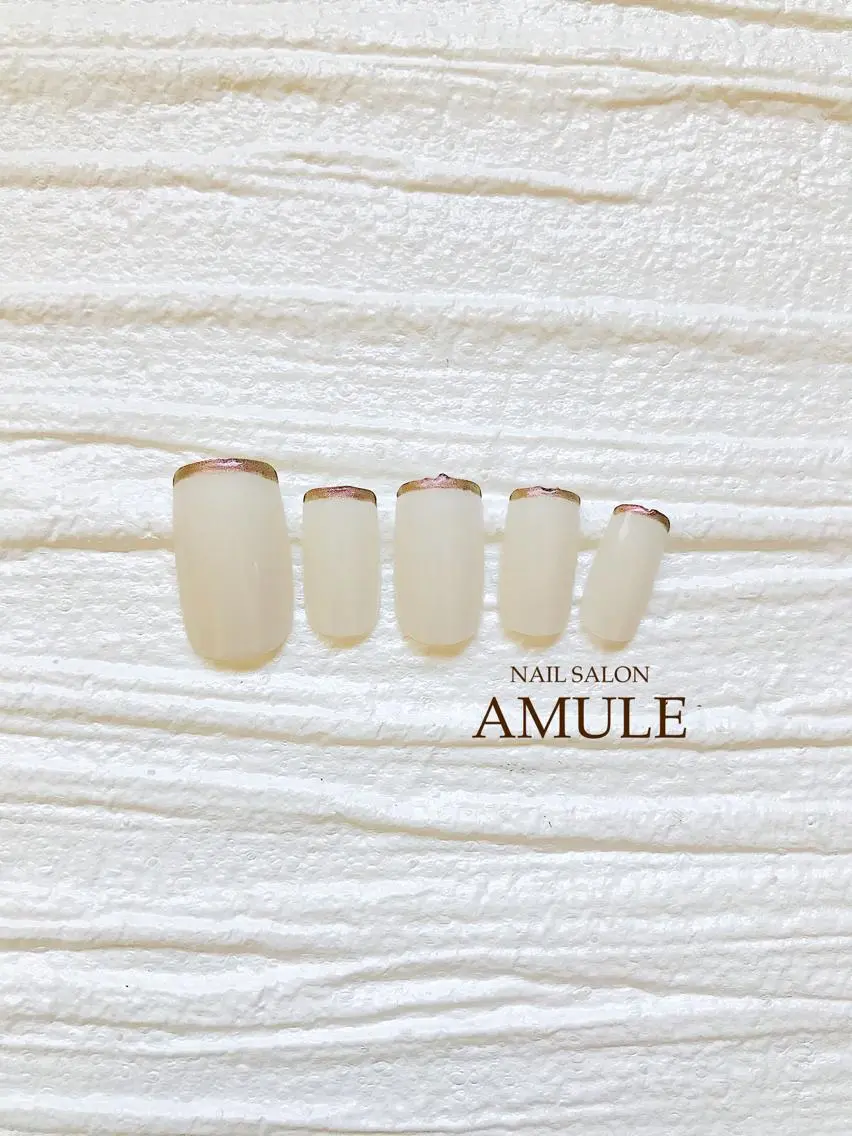 【オフなし】ベースカラー(1色)+先端ジェルフレンチネイル💅の写真