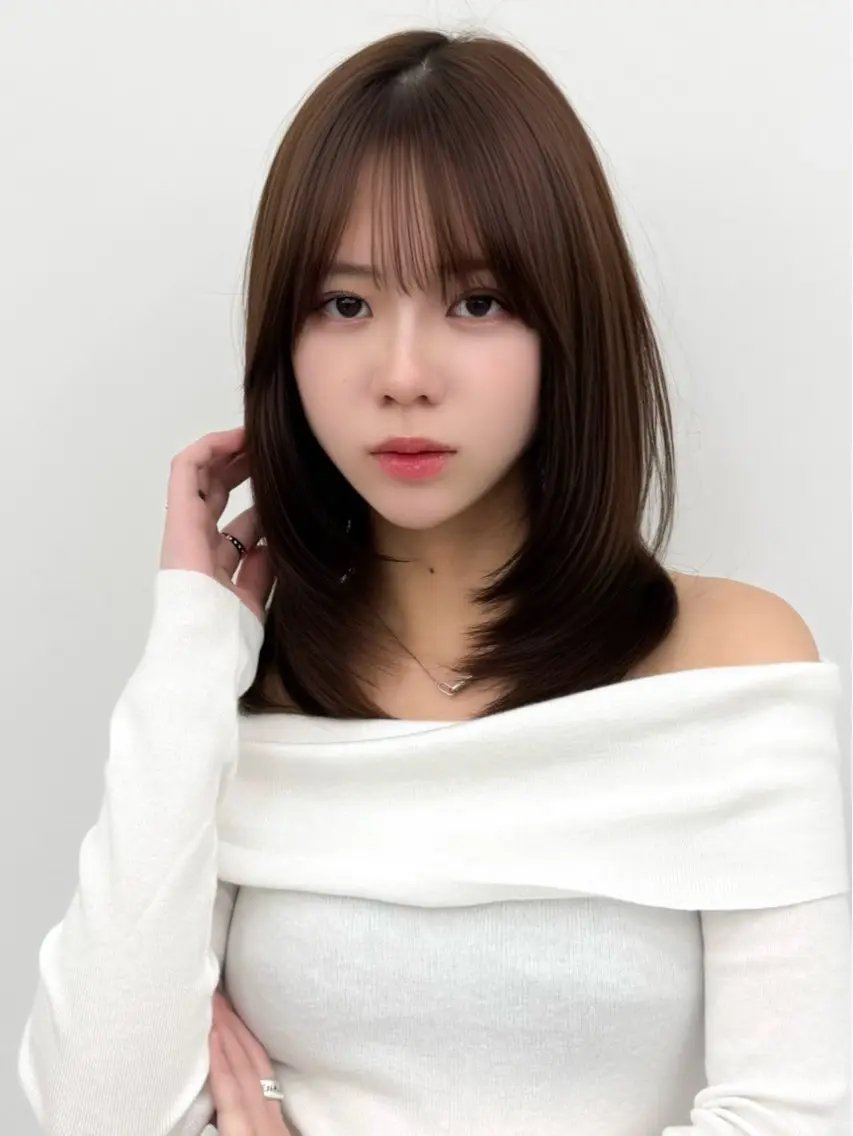 ミディアム カラー ヘアアレンジ カット ヘアカラー トリートメント 顔周り&ミディアム 特化/池袋/kokiのヘアスタイル