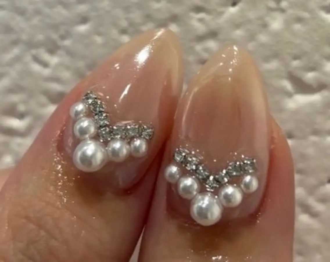 ネイル ブライダルネイル 韓国ネイル 新大久保 💅Ayumiのネイルデザイン