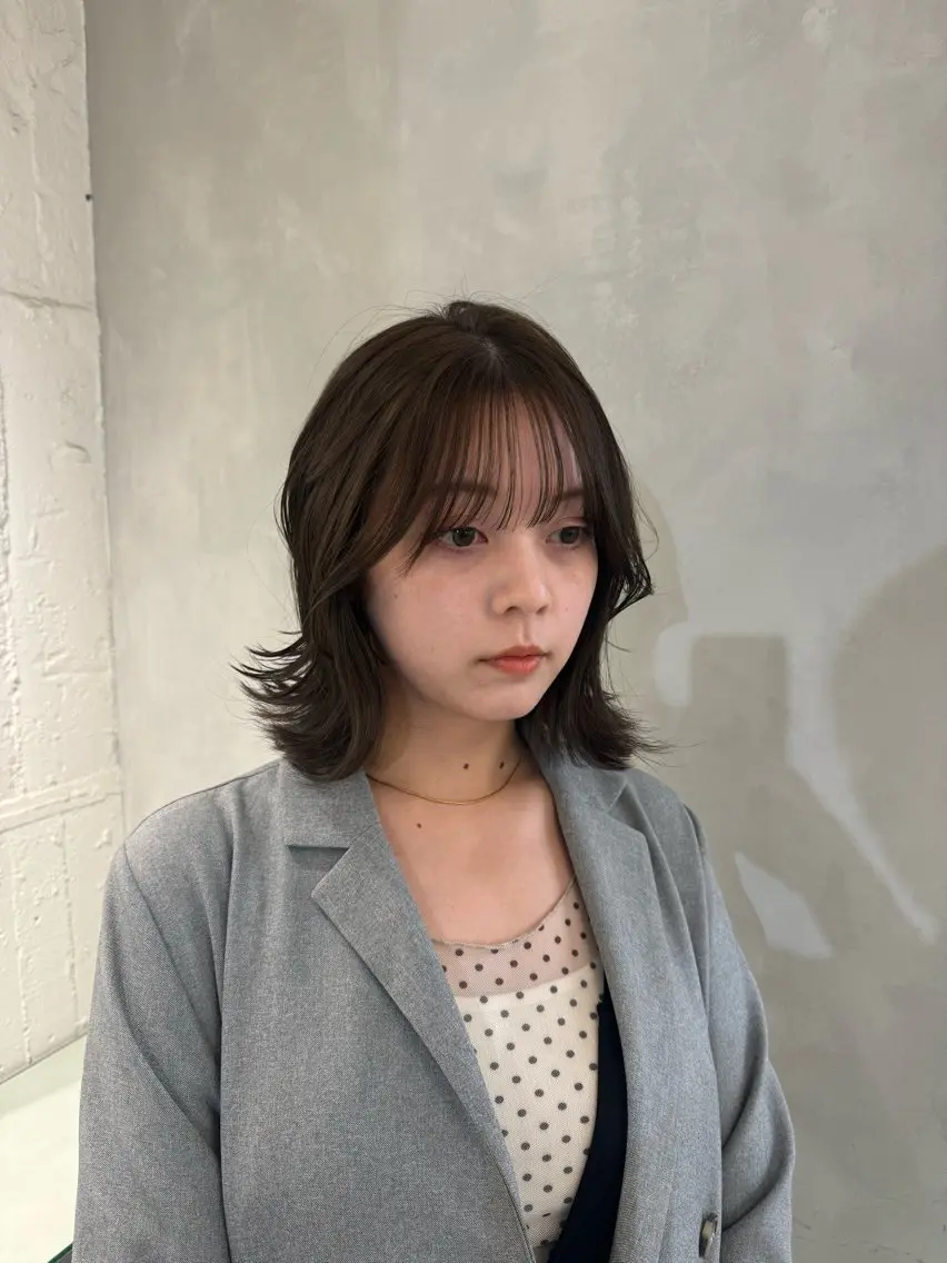 セミロング カット ヘアカラー トリートメント 新宿/顔周りカット +レイヤー=しずく♩のヘアスタイル