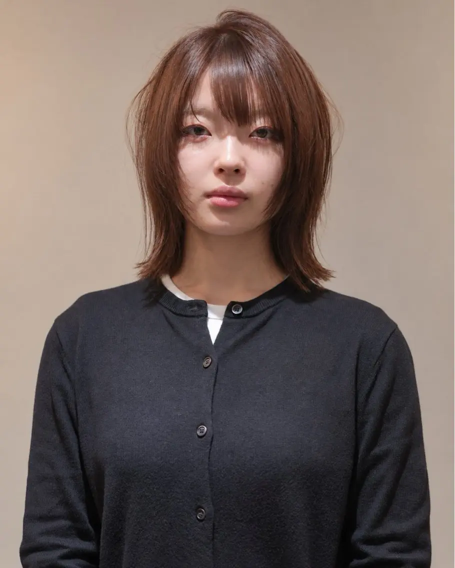 ミディアム カラー ヘアアレンジ カット ヘアカラー トリートメント レイヤーカット 赤み消し　店長/大和のヘアスタイル