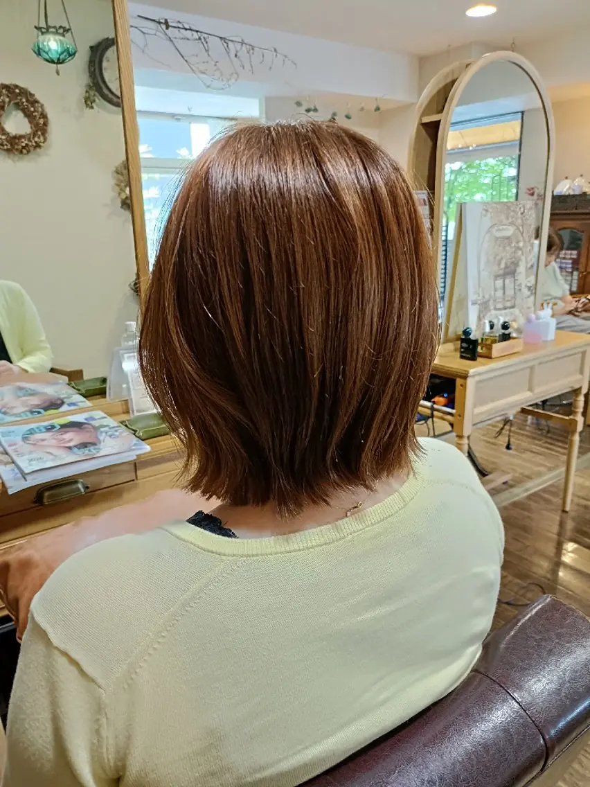 ミディアム カット ヘアカラー トリートメント ASAKO ✴︎アメリシュシュのヘアスタイル