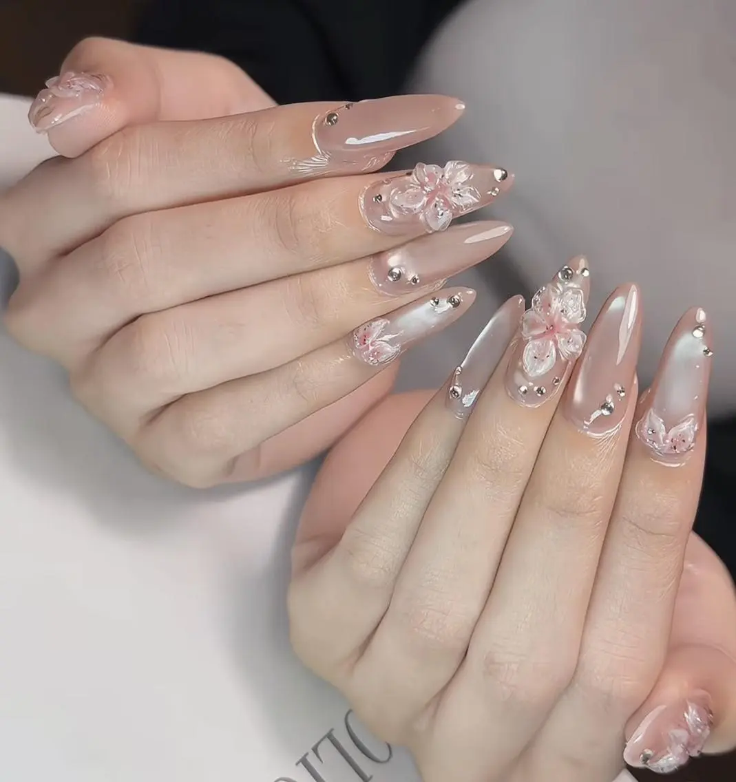 ネイル オーロラネイル チークネイル フットネイル ジェルネイル 韓国ネイル neco H.babynailのネイルデザイン