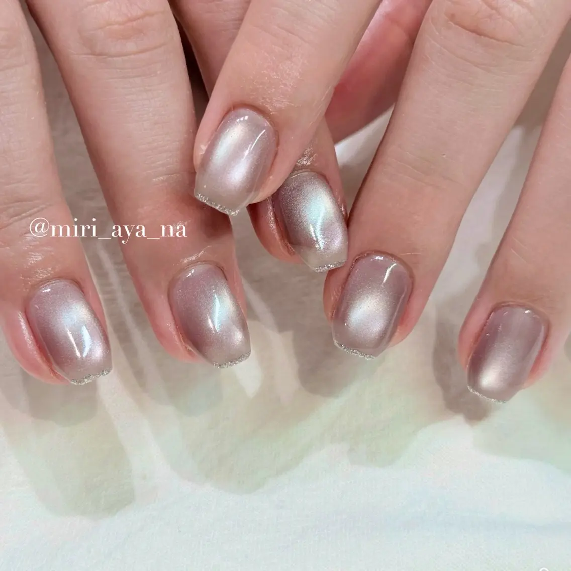 ネイル ラメ(グリッター) ハンドネイル 新宿代々木/キレイめ ちゅるん/miriのネイルデザイン