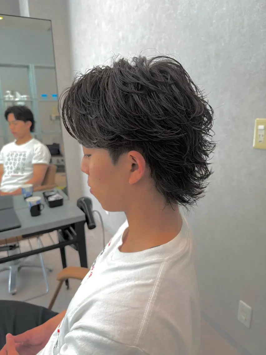 ショート パーマ メンズ ニュアンスパーマ カット パーマ メンズパーマ職人/ 天神/tatsukiのヘアスタイル