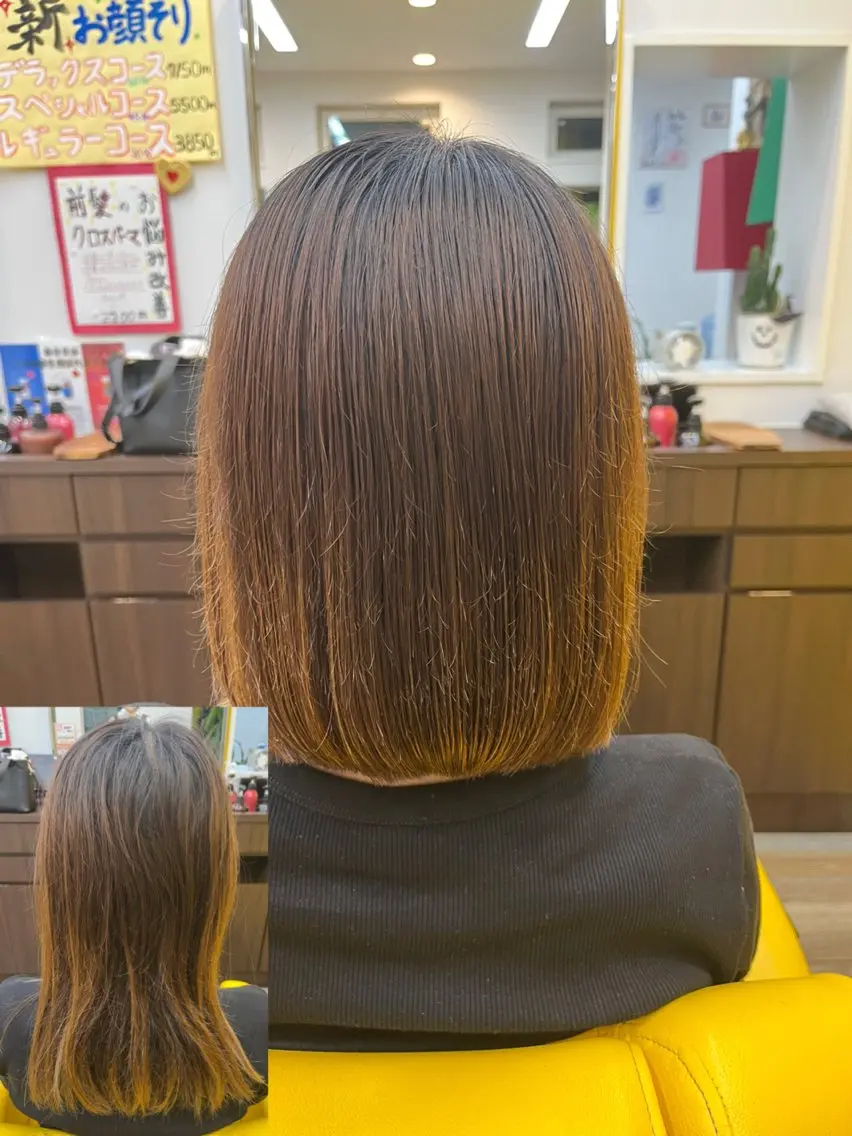 Bobカット🎀（切りっぱなし、ワンレン、前下がり、前上がり等）《60分》の写真