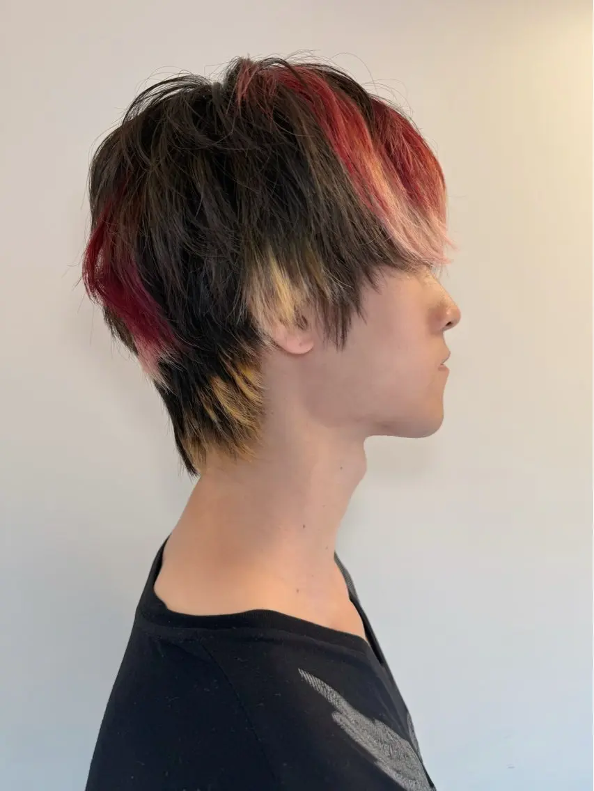ショート カラー メンズ ヘアカラー トリートメント ヘアセット HARUNA/原宿/ デザイン/カットのヘアスタイル