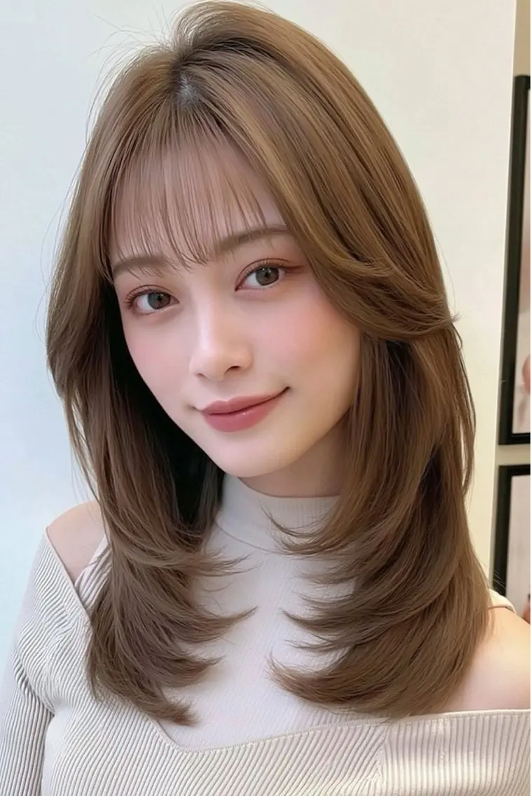 ロング バタフライレイヤー/ ニシトモユキのヘアスタイル