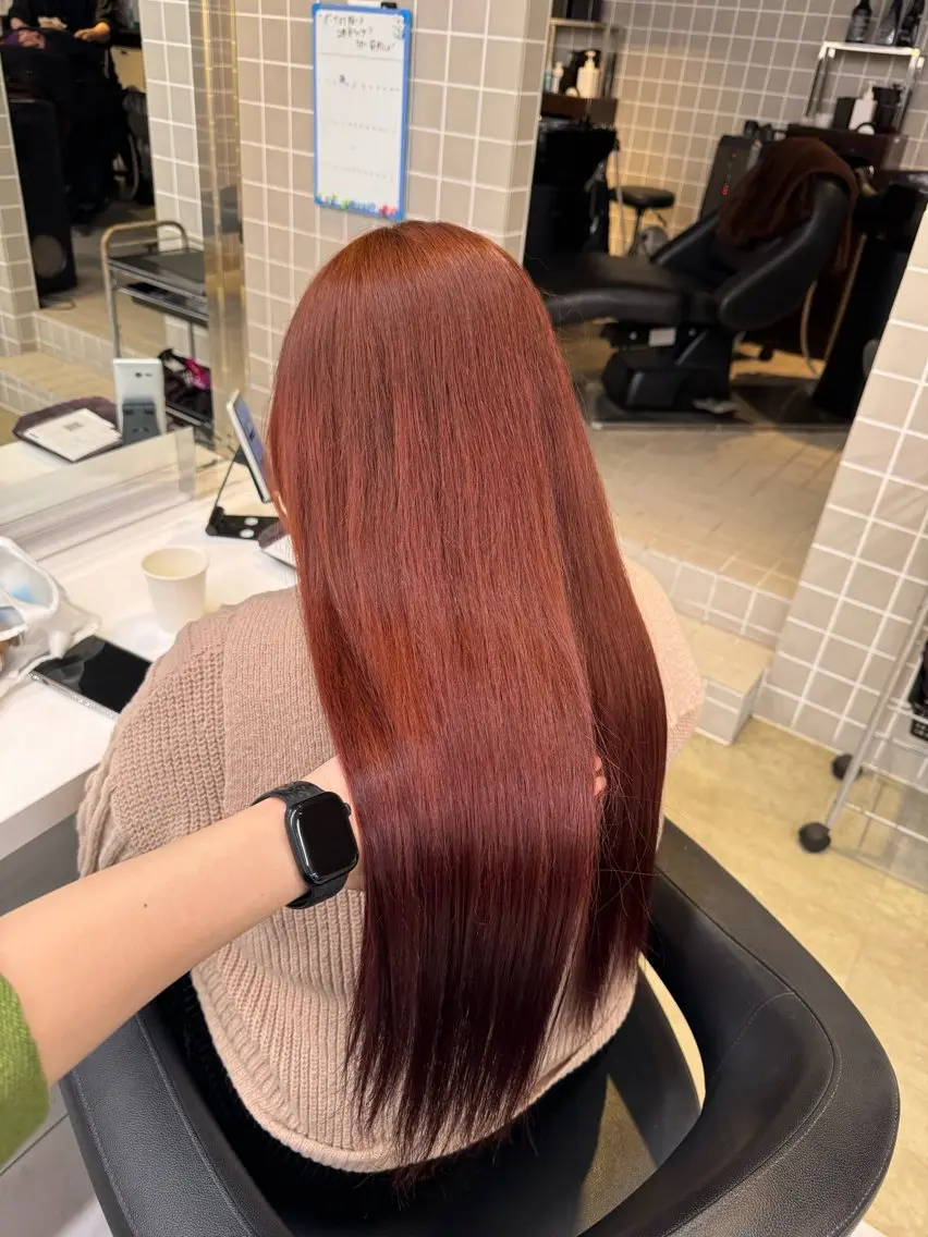 セミロング カラー パーマ ヘアアレンジ メンズ キッズ ヘアカラー トリートメント 韓国系🇰🇷🩶 艶暗髪/MEIのヘアスタイル