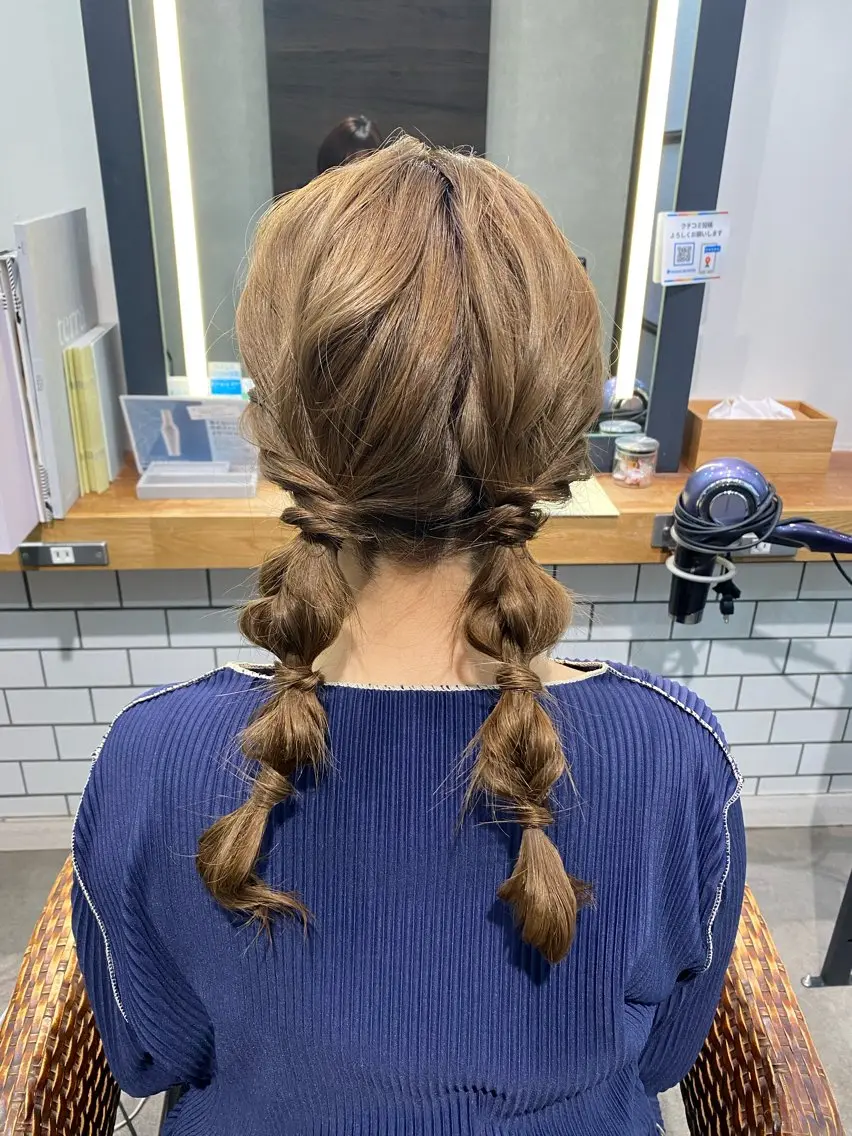 セミロング ヘアアレンジ カット ヘアセット まとまるボブ🌼 アレンジ🌼鴨下穂香のヘアスタイル