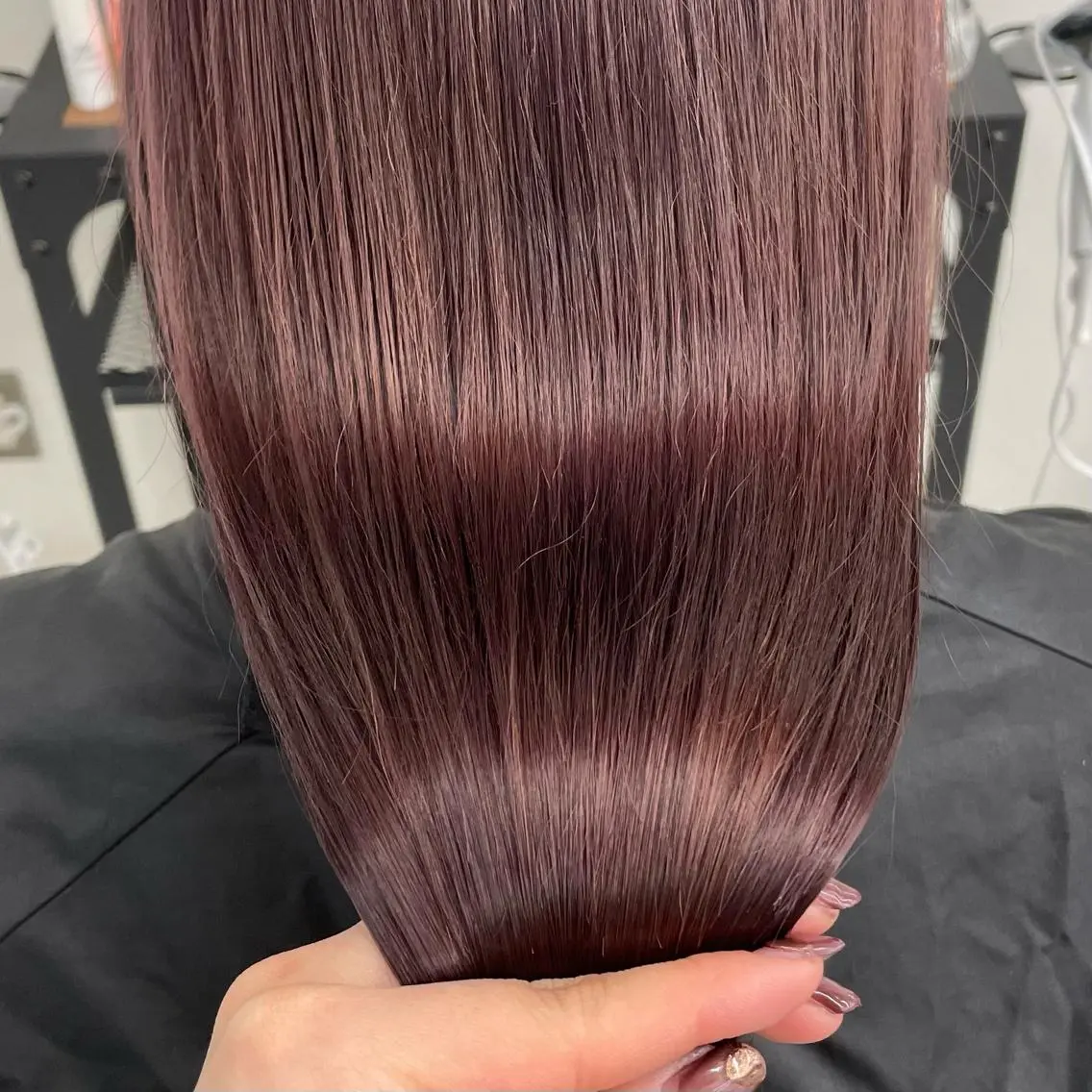 ミディアム カラー パーマ ヘアアレンジ メンズ キッズ ネイル マツエク・マツパ アイブロウ ピンクカラー ピンクパープル パープルカラー カラーマツエク ピンク mona/ ストレートスタイル✨のヘアスタイル