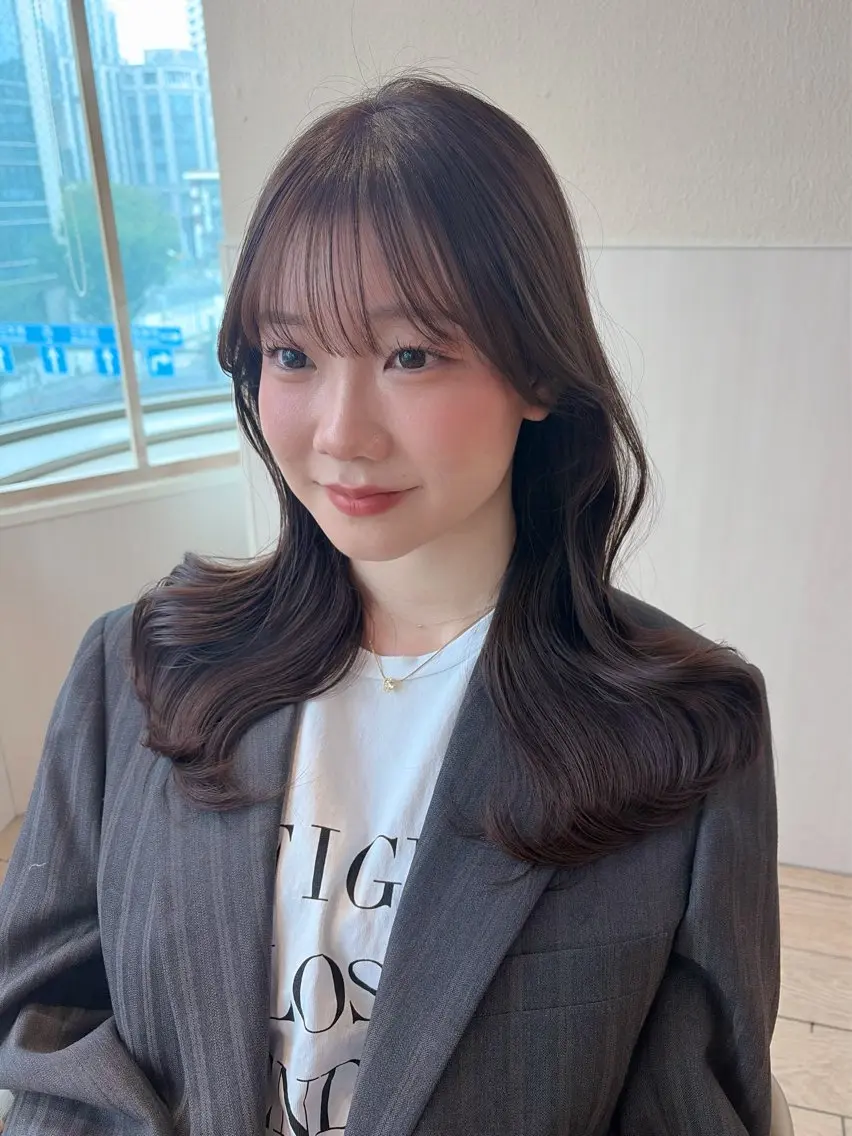 ロング カット ヘアカラー トリートメント 似合わせカット⌇ヘア セット⌇A i🤍のヘアスタイル