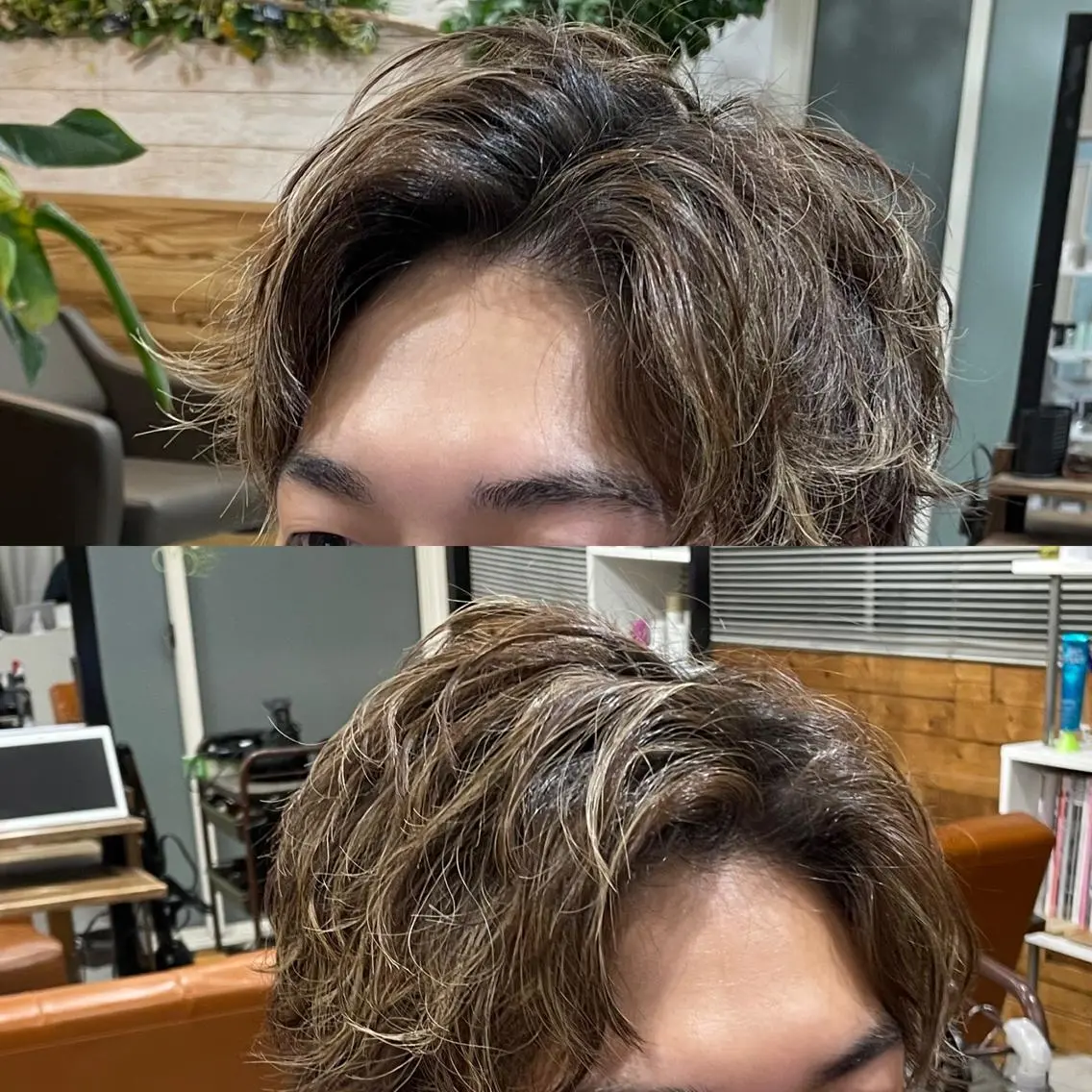 ショート メンズ センターパート マッシュ かんばら りょーいのヘアスタイル