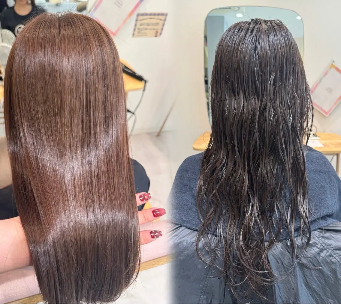 ミディアム カラー カット ヘアカラー 縮毛矯正 トリートメント 𝘀𝗮𝗲 ⑅*/ 艶髪/ショートボブのヘアスタイル
