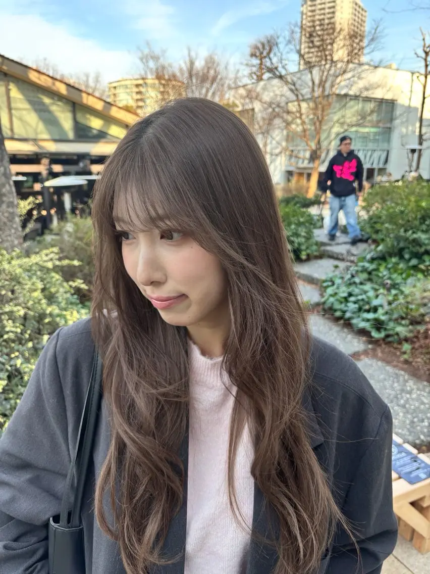 カラー ベージュカラー ヘーゼル ヘアカラー ブリーチなし透明感/ ベージュ/はるのヘアスタイル