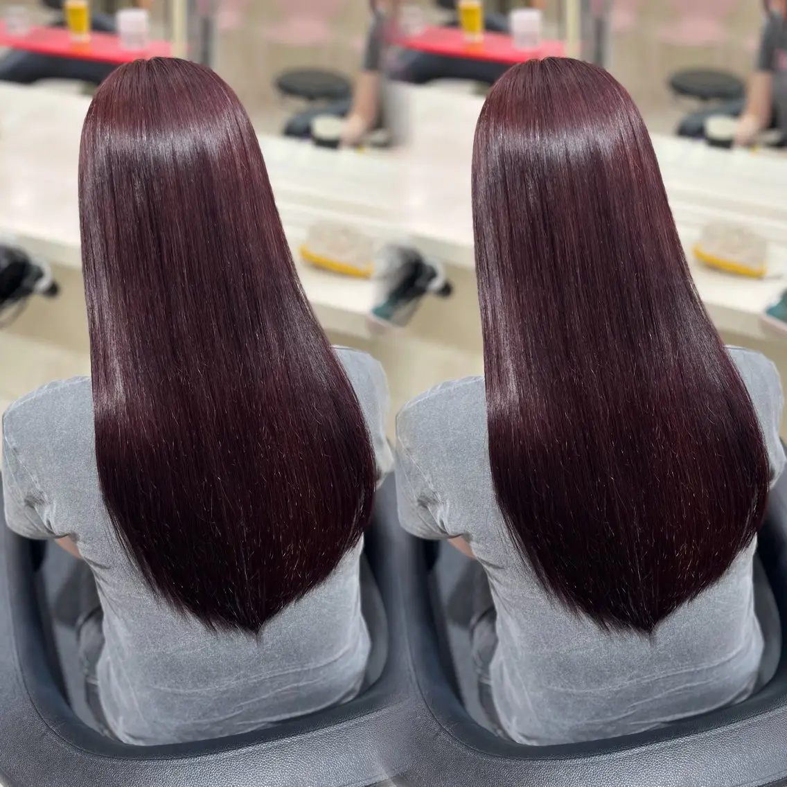 カラー ヘアカラー ヘッドスパ ヘアセット 🍒ブリーチなし🍒 暖色🍒YUUNAのヘアスタイル