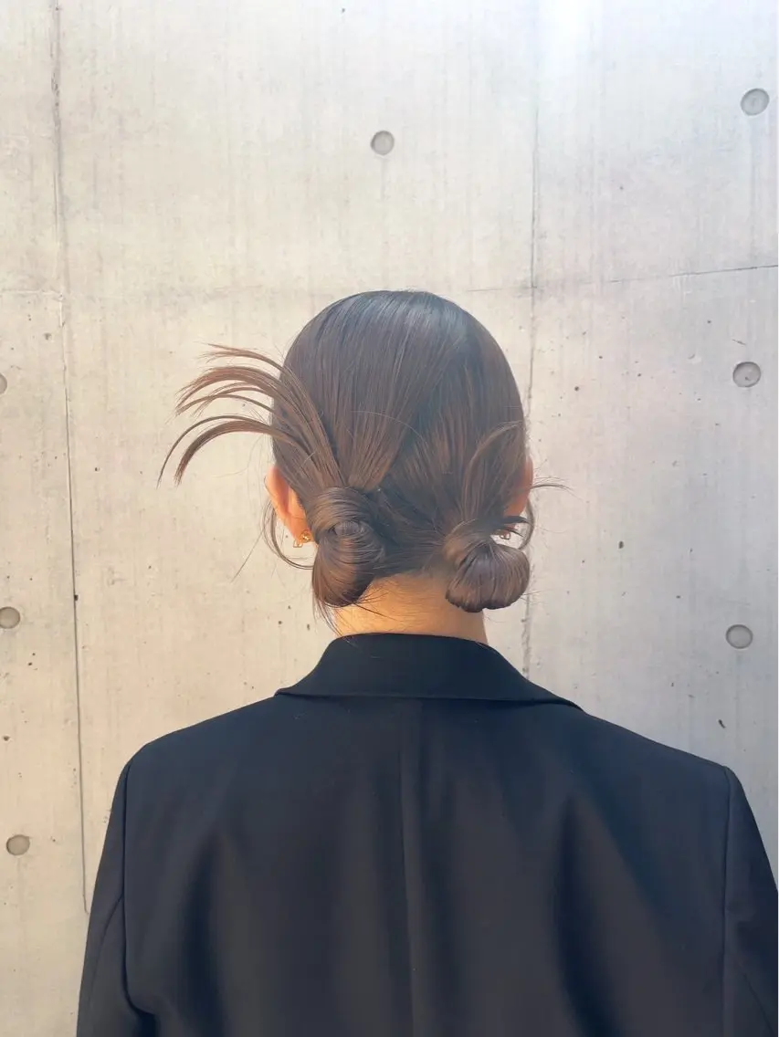 セミロング ヘアアレンジ 結婚式・ブライダル 【表参道】Ruri デジタルパーマのヘアスタイル