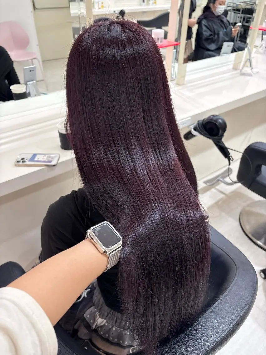 ミディアム カラー ヘアアレンジ ヘアカラー 💟RINNA 艶カラー💟のヘアスタイル
