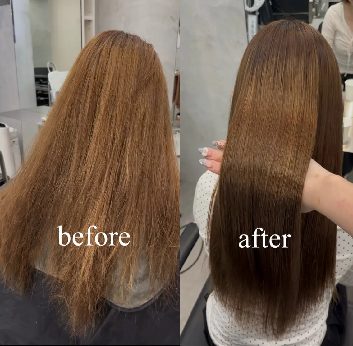ロング パーマ 縮毛矯正 ストレートパーマ 縮毛矯正 縮毛矯正/ mikaのヘアスタイル