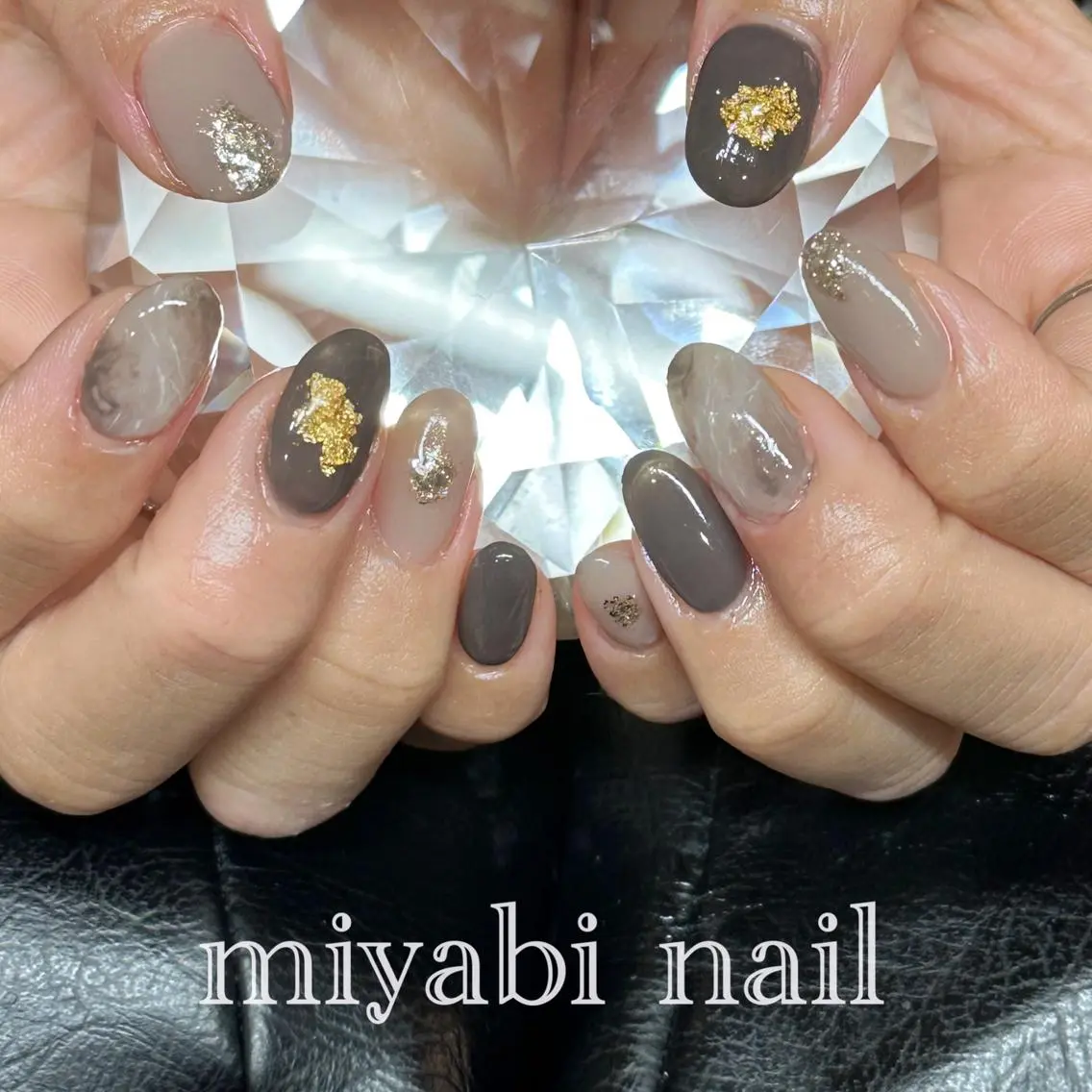 ネイル アートネイル ジェルネイル ラメ(グリッター) 持ち込み ニュアンスネイル ハンドネイル miyabi nail 桂川駅近くのネイルデザイン