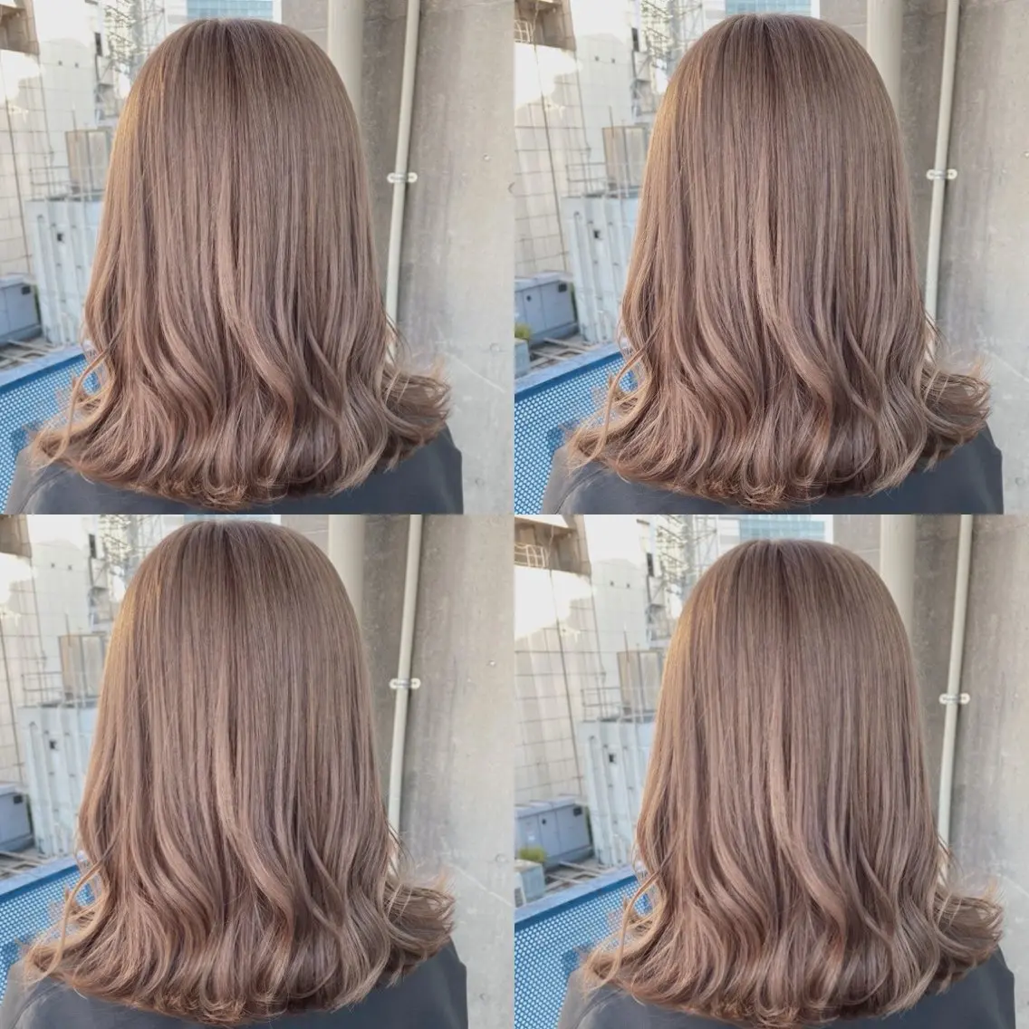セミロング カット ヘアカラー トリートメント 透明感♡グレージュ ♡ミルクティー♡のヘアスタイル