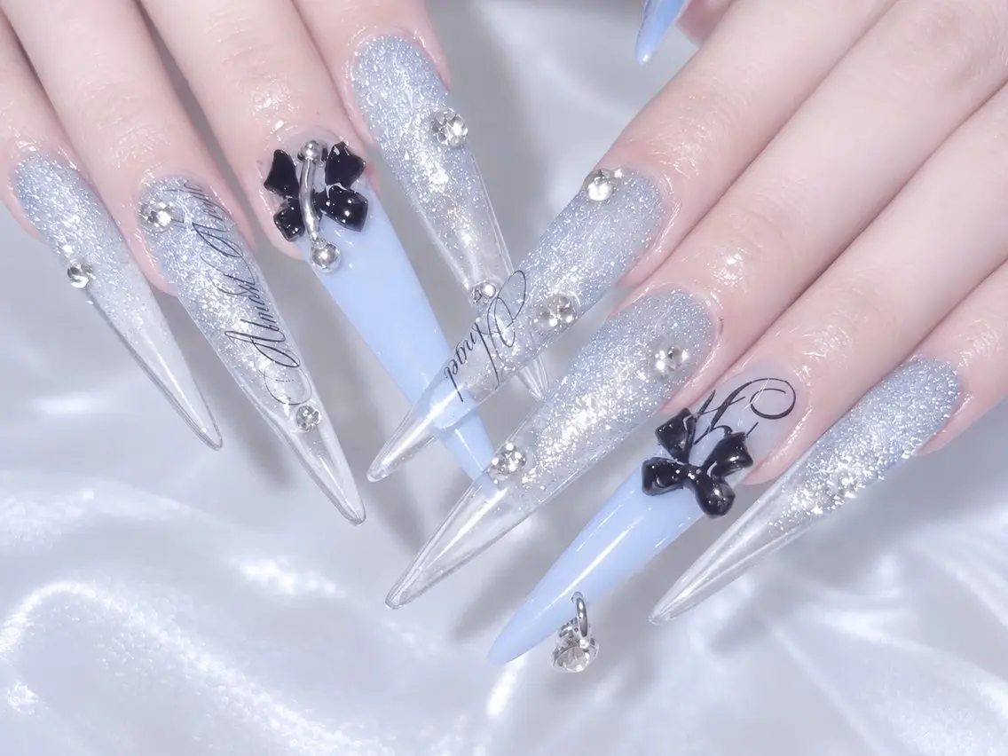 ネイル アニマル柄 べっ甲ネイル ブルー ボルドー ブラウン ハンドネイル Rin Nail 新大久保店のネイルデザイン