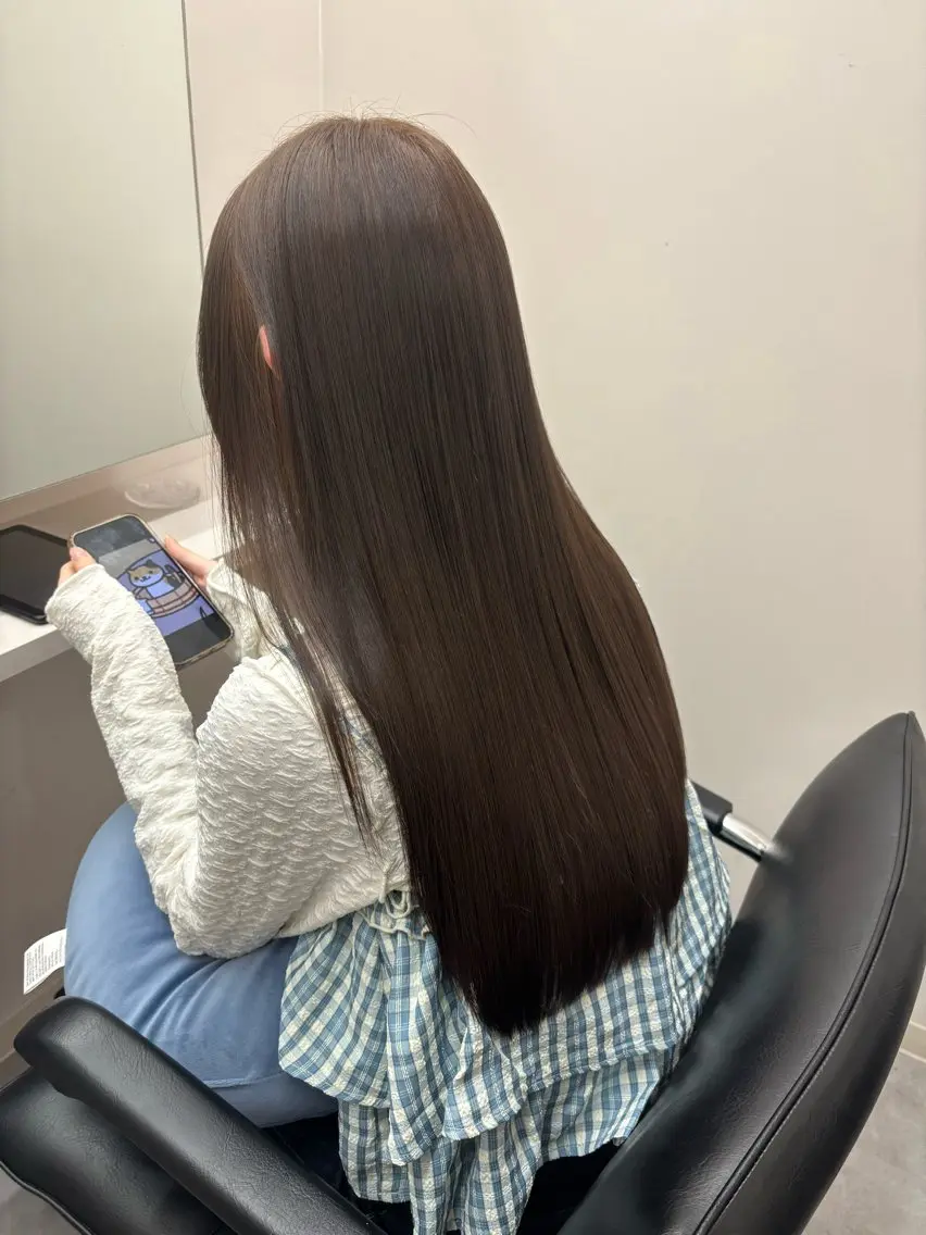 ロング トリートメント ヘアカラー トリートメント とき/髪質改善/透明 感カラー☘️のヘアスタイル