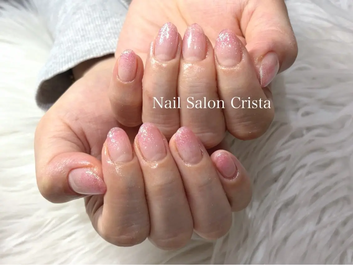 ネイル グラデーション ピンク ハンドネイル CRISTA MOMOのネイルデザイン