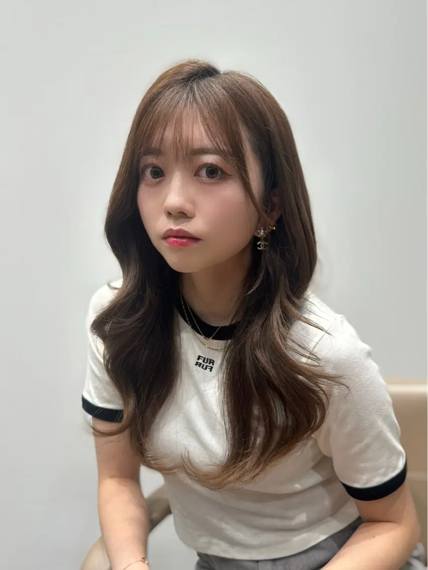 ロング カラー ヘアカラー トリートメント 🍑韓国風レイヤー 🍑莉子のヘアスタイル