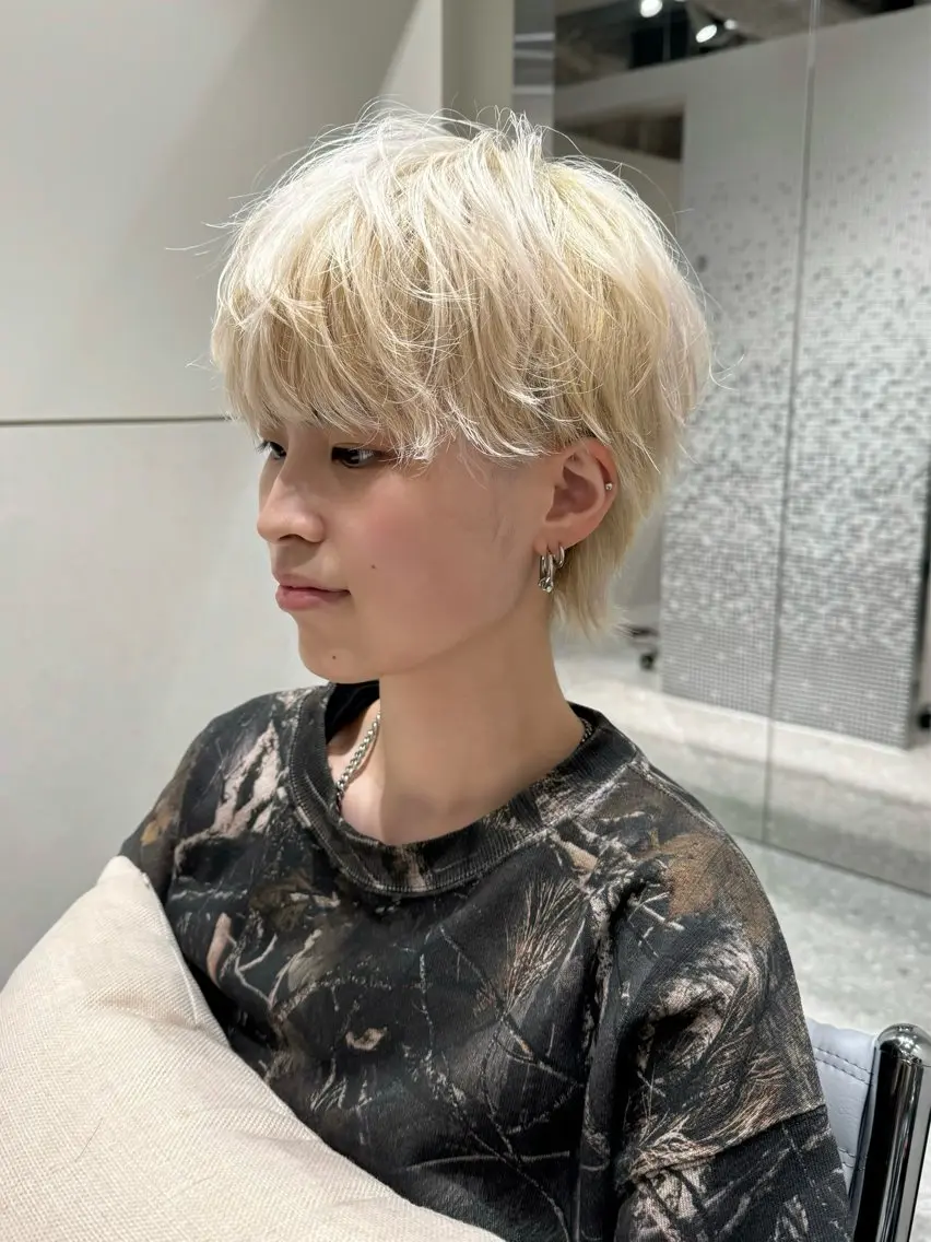 ショート カラー メンズ 渋谷  中性ヘア あかりのヘアスタイル