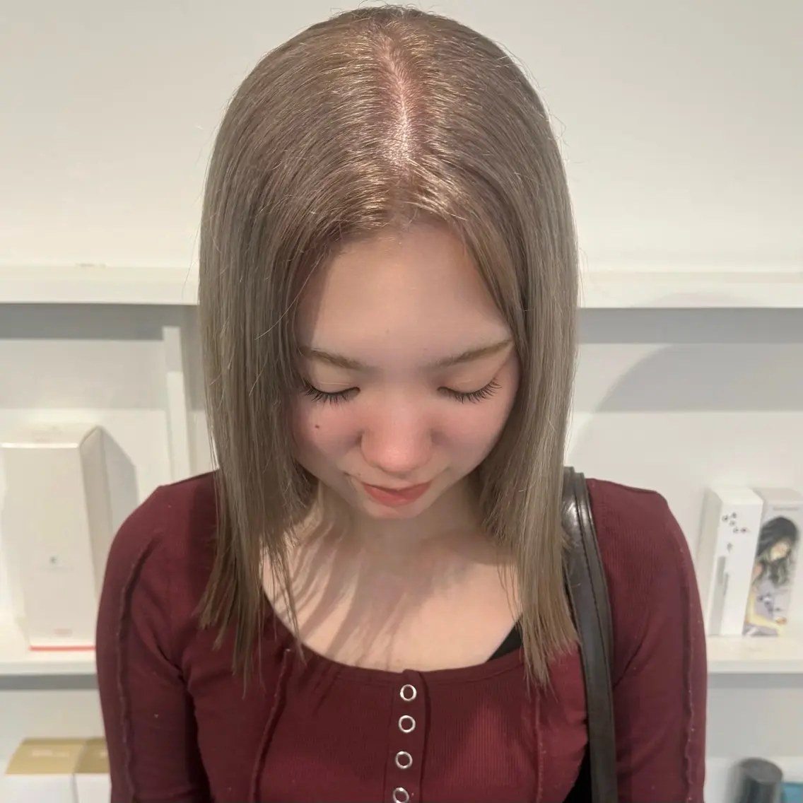 ミディアム カラー グレージュ カットモデル yumekaのヘアスタイル