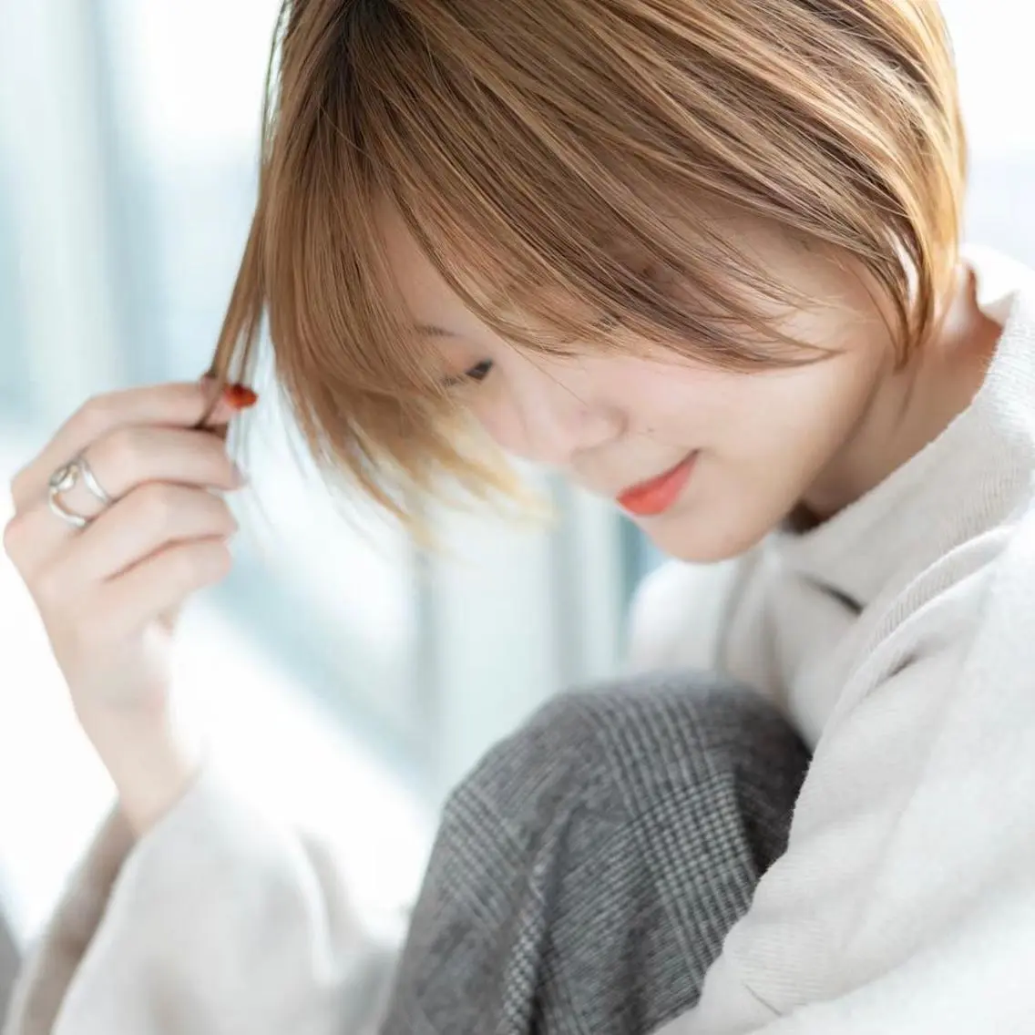 ショート カラー ダブルカラー ハイライトカラー インナーカラー ハイライト 髪質改善 justbeauty CiNQのヘアスタイル