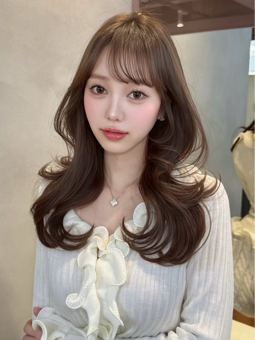 ロング チョコレートブラウン くびれヘア 韓国風ヘア くびれレイヤー レイヤーカット カット ヘアカラー 大宮/縮毛矯正/ 韓国レイヤー/修汰のヘアスタイル