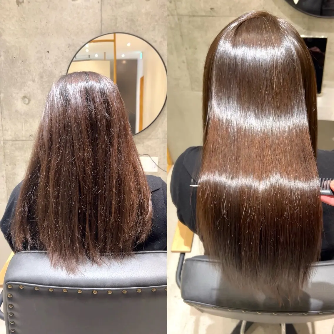 ロング パーマ カット 縮毛矯正 トリートメント 乾かすだけでまとまる 髪質改善✨のヘアスタイル
