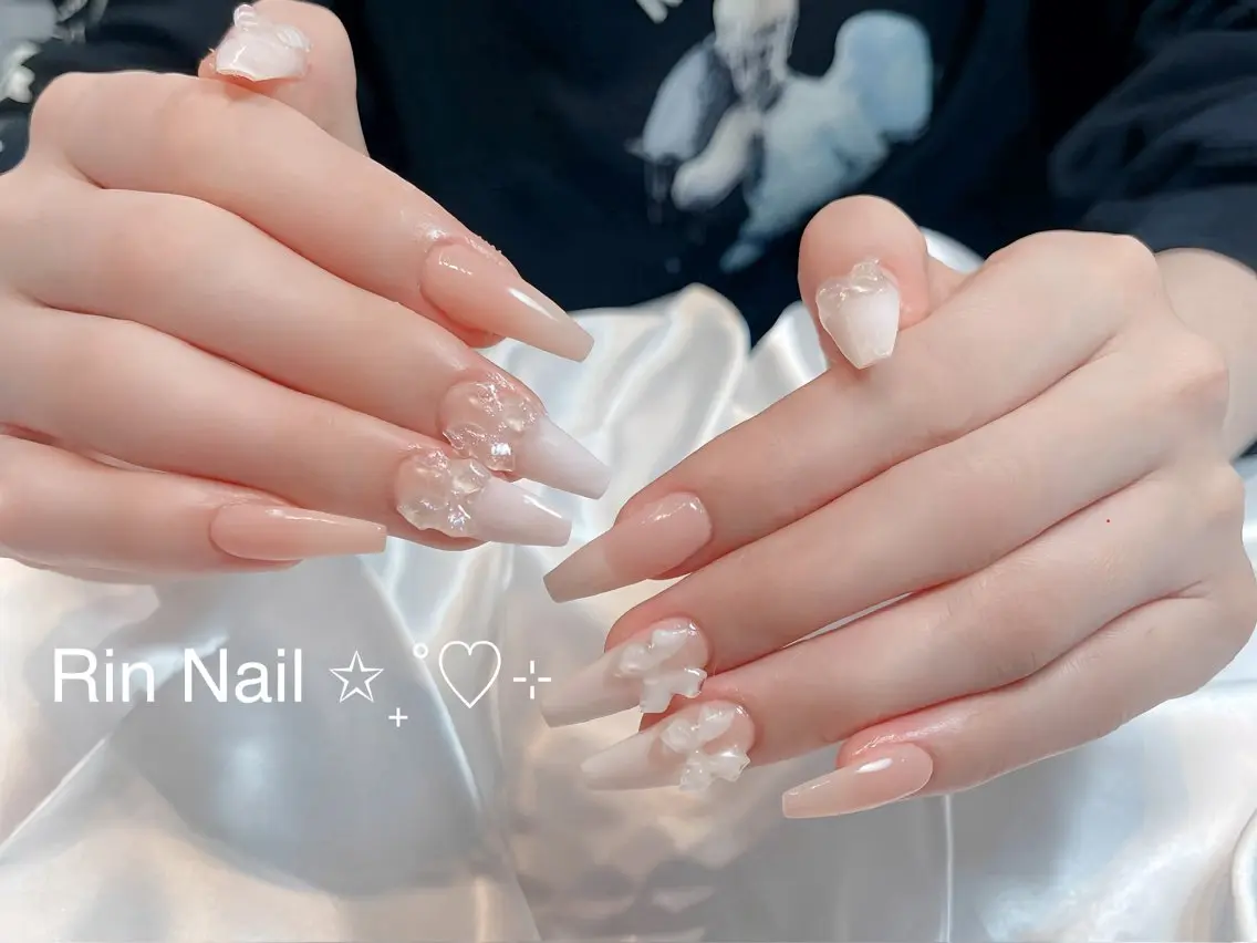 ネイル アートネイル ロングネイル ニュアンスネイル スカルプネイル ネイルチップ ハンドネイル Rin Nail 新大久保店のネイルデザイン
