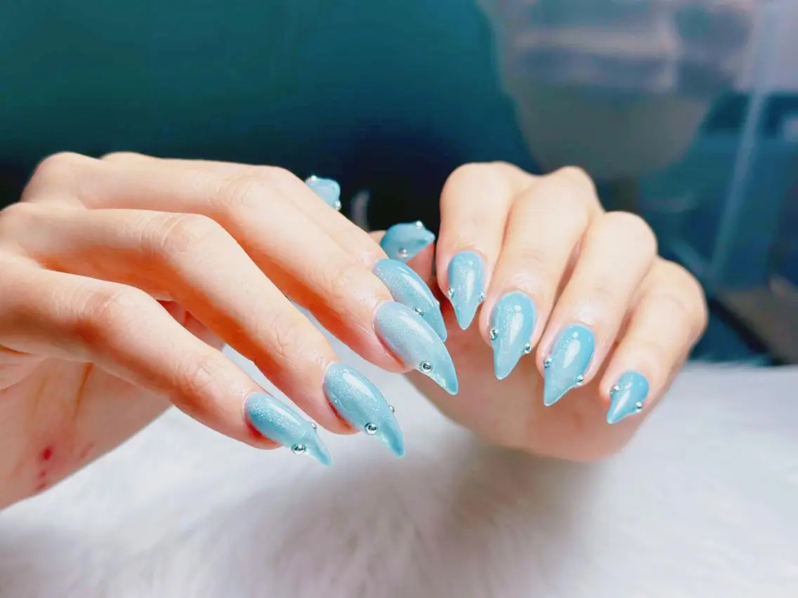 ロング 韓国風ヘア ロング ハンドネイル 猫爪中毒♡ロング ネイル専門阿佐ヶ谷店のネイルデザイン