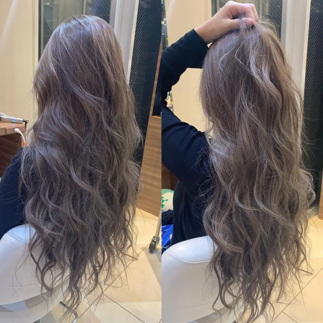 ロング カラー マツエク・マツパ ベージュカラー ラベンダーカラー ラベンダーベージュ ヘアカラー トリートメント エクステ 【Diar】オーナー アキヨシケンタのヘアスタイル