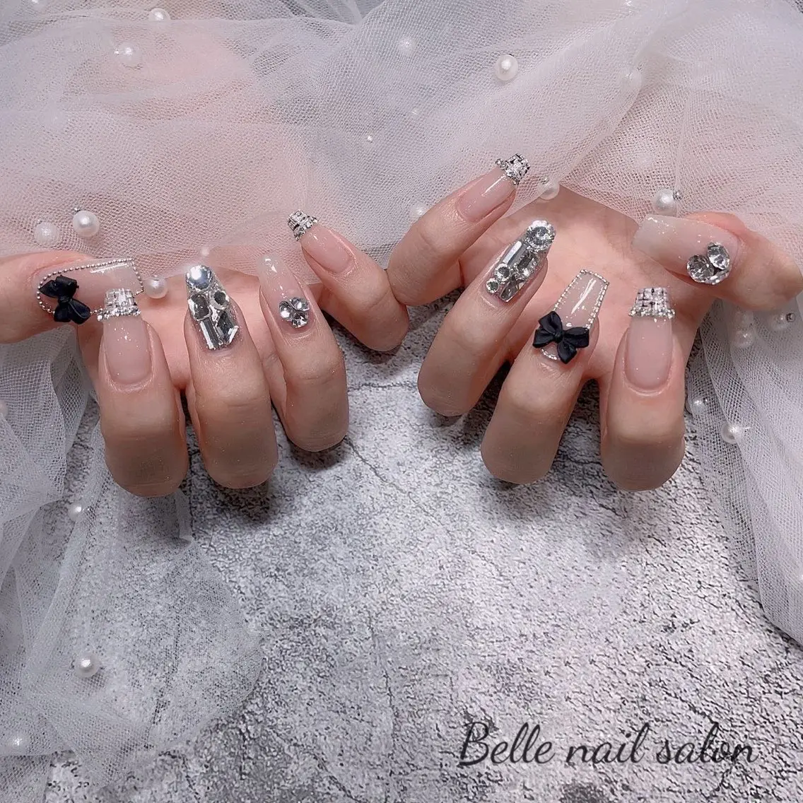 ネイル オーロラネイル フットネイル 韓国ネイル ラメ(グリッター) ラメグラデーション Belle nail salon 新小岩のネイルデザイン