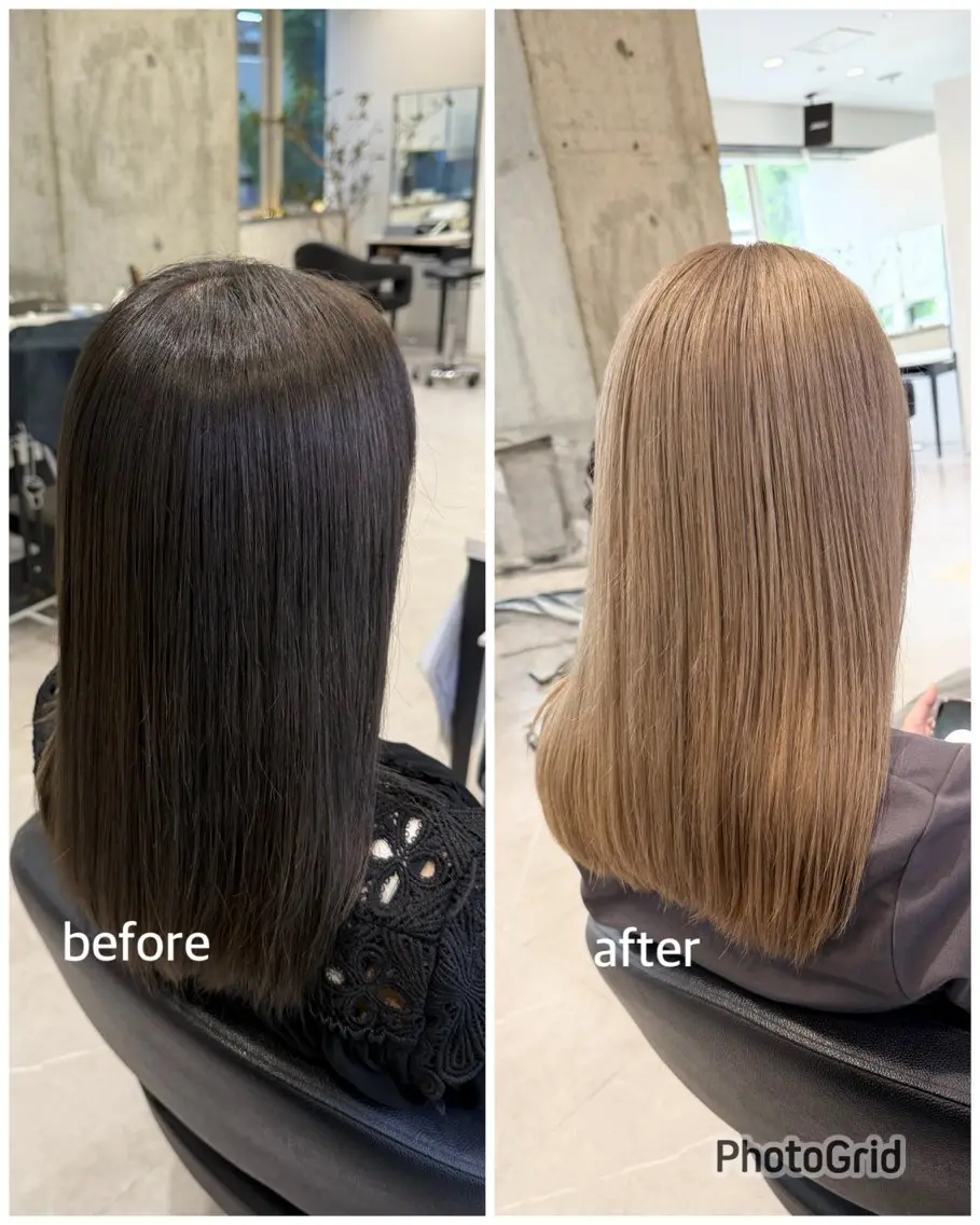 セミロング カット ヘアカラー トリートメント 山田 直樹のヘアスタイル