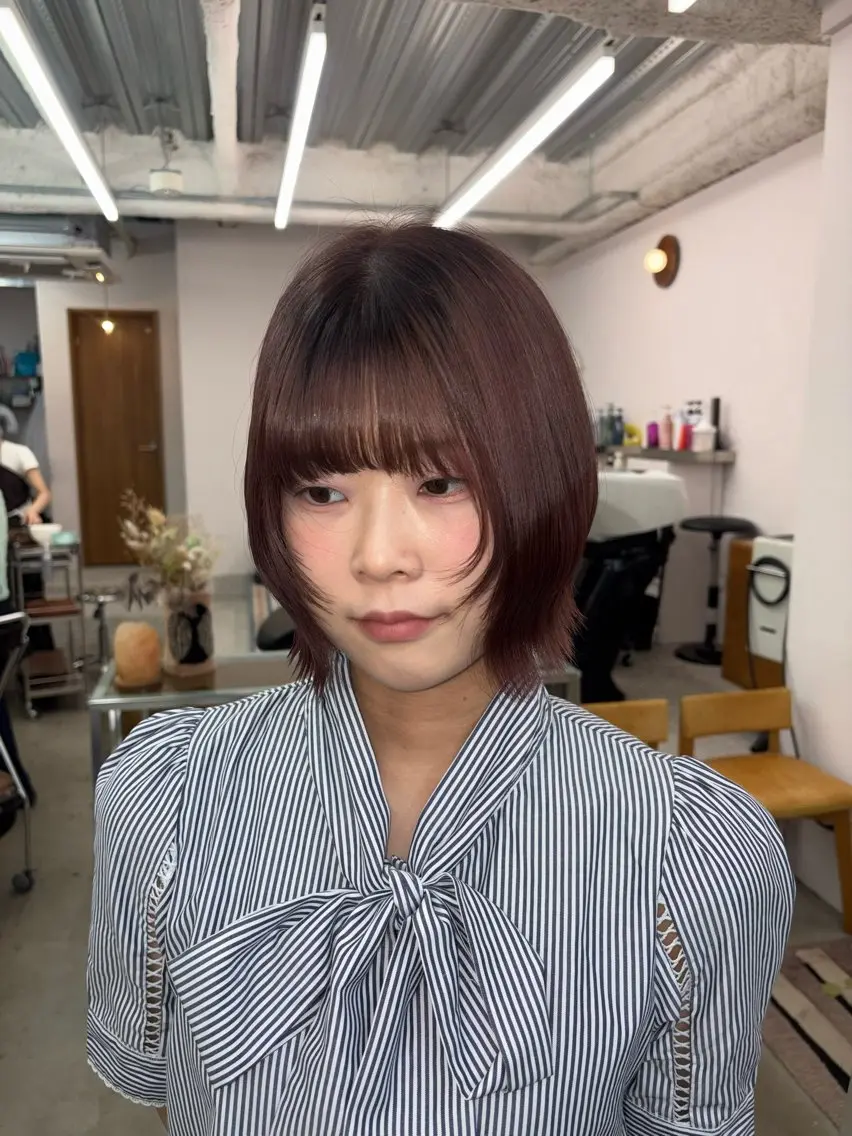 ショート カラー パーマ ヘアアレンジ yelm府中 ユリのヘアスタイル