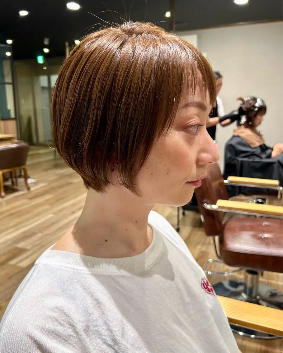 ショート ショートボブ ボブ 髪質改善 ショートヘア 縮毛矯正 花橋 宏輝のヘアスタイル