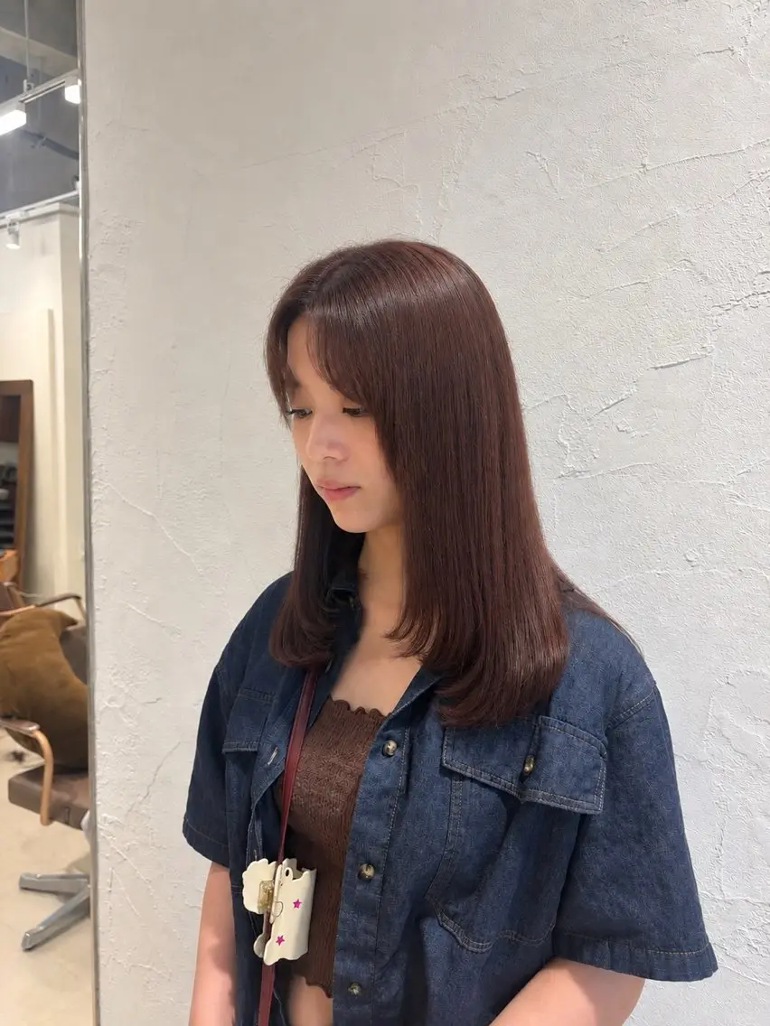 セミロング カラー カット ヘアカラー トリートメント 透明感カラー🩵海外 ヘア/chiharuのヘアスタイル