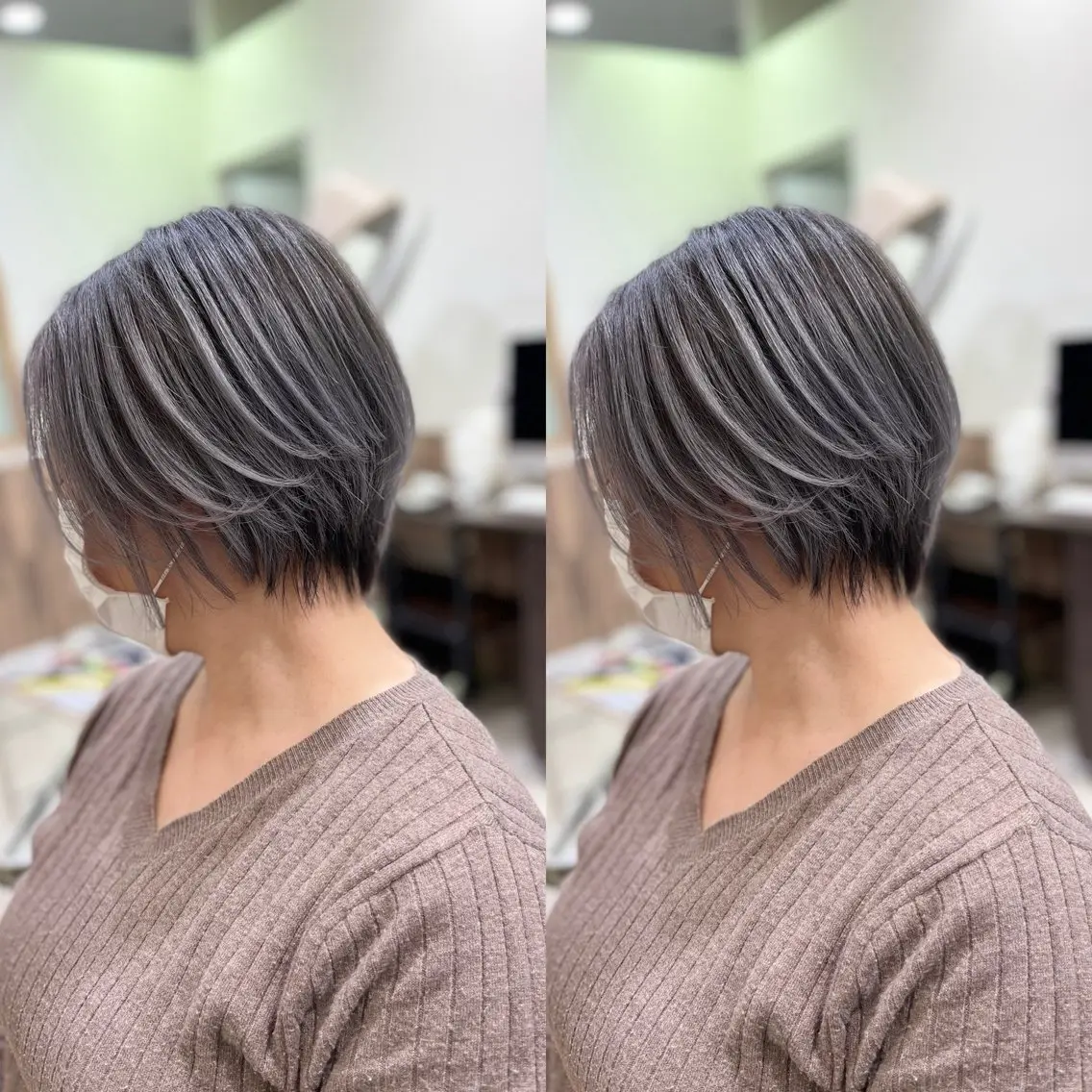 ショート ヘアカラー トリートメント Y Uのヘアスタイル