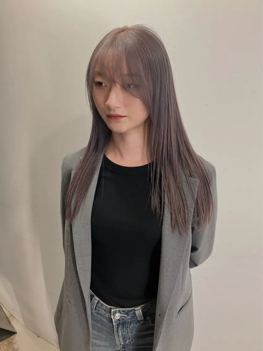 ロング カラー ラベンダーカラー ラベンダーグレー シルバー カット トリートメント Hanaka🪷 ニュアンス×海外風のヘアスタイル